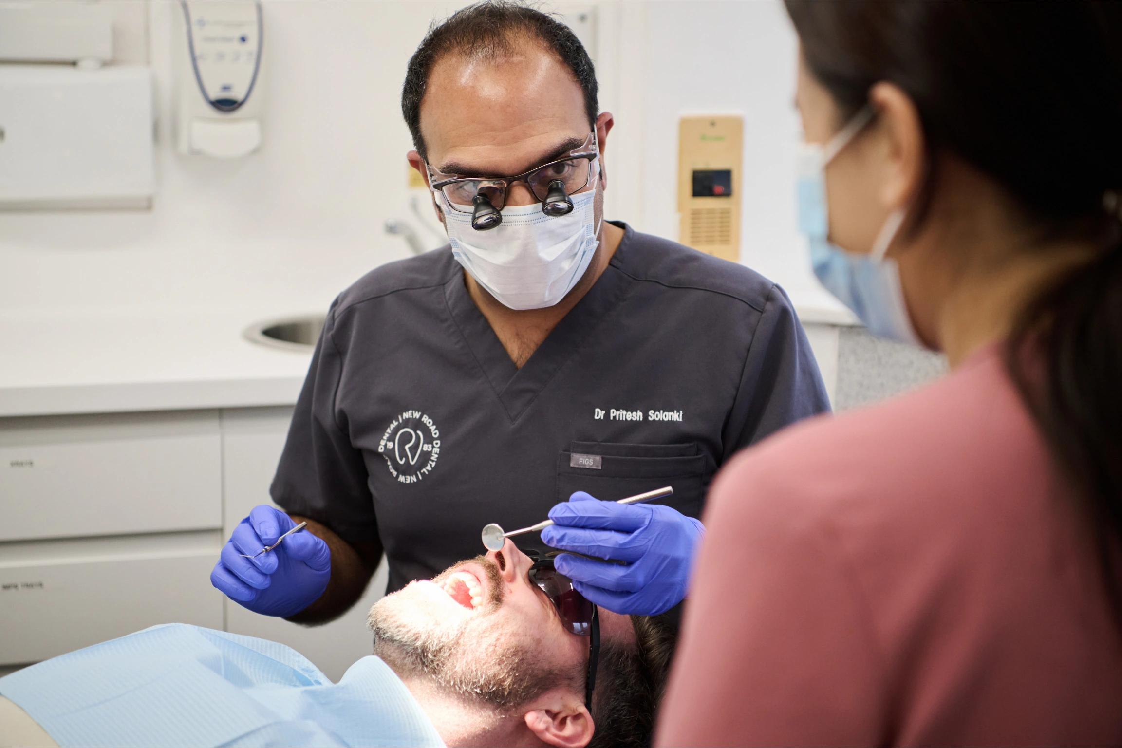 Dr Pritesh Solanki at work in the treatment room at New Road Dental